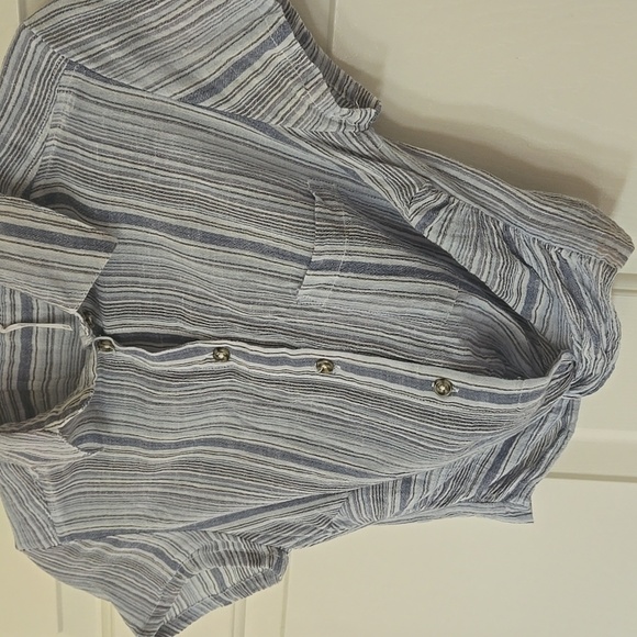 Free People Blue and White Striped Top - Picture 3 of 8